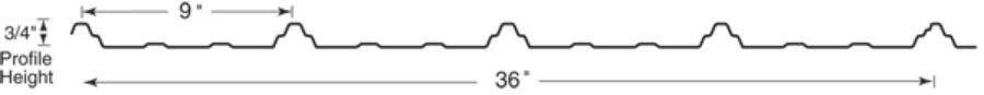 Steel Tile Co. Summit Panel Profile With Dimensions - Image courtesy of https://steeltile.com/